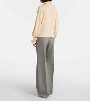 Blusa de georgette de seda con volantes | Valentino