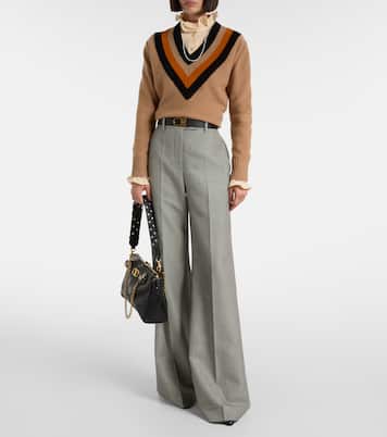 Blusa de georgette de seda con volantes | Valentino