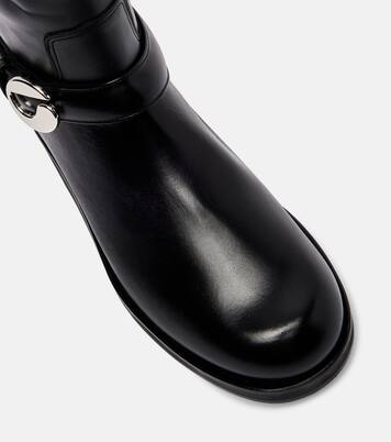 Logo leather over-the-knee boots | Coperni