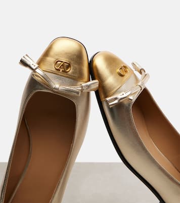 Ballerinas Valet Du Roi aus Metallic-Leder | Valentino Garavani