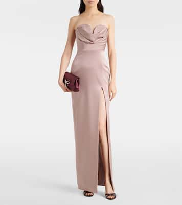 Clutch Soft Bow Mini de satén con cristales | Jimmy Choo