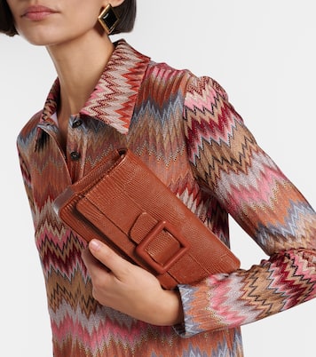 Maygot snake-effect leather clutch  | Manolo Blahnik