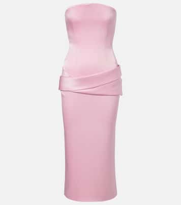 Robe bustier en crêpe de satin | Alex Perry