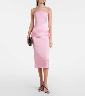 Robe bustier en crêpe de satin | Alex Perry