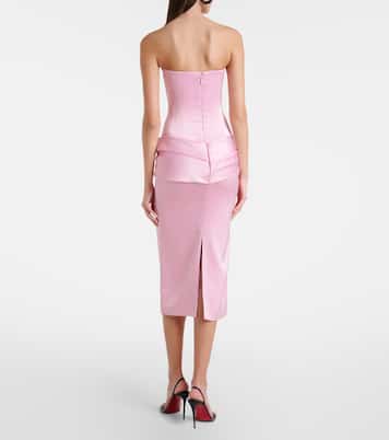 Robe bustier en crêpe de satin | Alex Perry