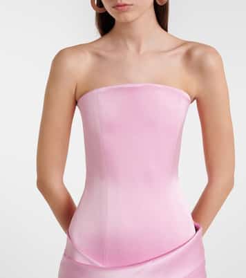 Robe bustier en crêpe de satin | Alex Perry