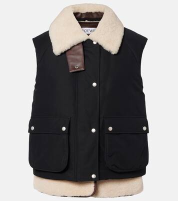 Shearling-trimmed cotton-blend vest | Loewe