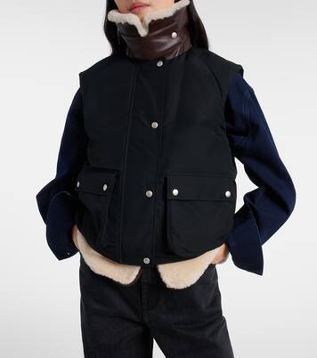 Shearling-trimmed cotton-blend vest | Loewe