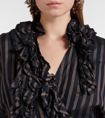 Ruffled striped top | Dries Van Noten