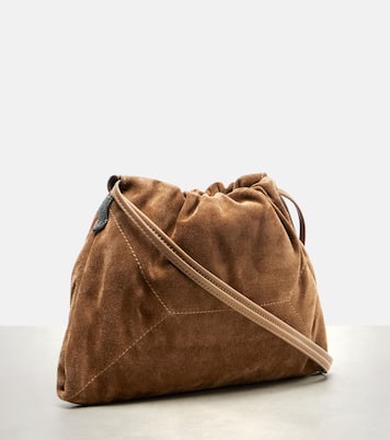 Suede crossbody bag | Brunello Cucinelli