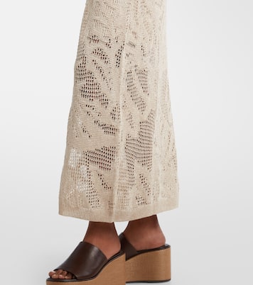 Midikleid Dazzling Water Lillies aus Strick | Brunello Cucinelli