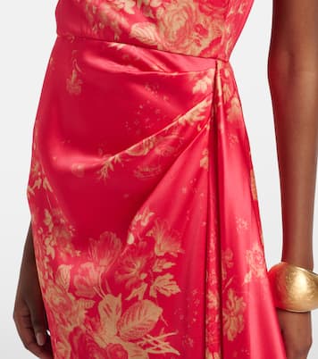 Robe longue en satin à fleurs | Erdem