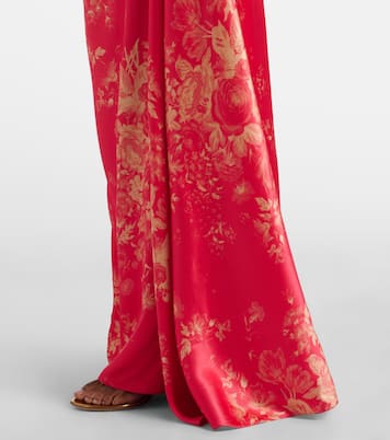 Robe longue en satin à fleurs | Erdem