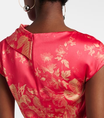 Robe longue en satin à fleurs | Erdem