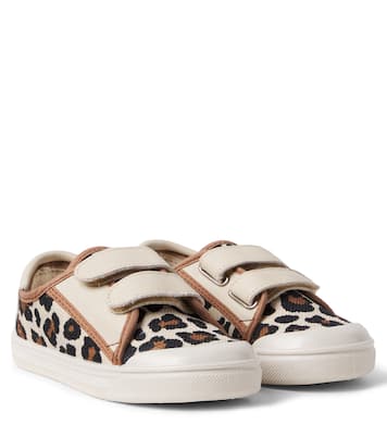 Leather-trimmed leopard-print sneakers | PèPè