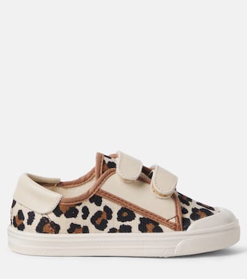 Leather-trimmed leopard-print sneakers | PèPè