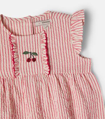 Baby Ellie ruffled striped cotton playsuit | Konges Sløjd