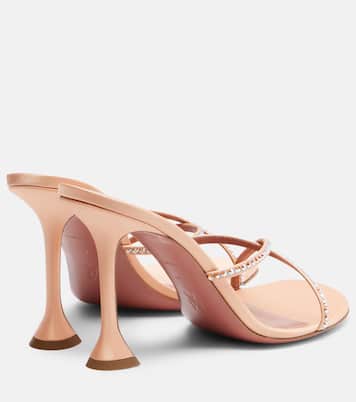 Sally crystal-embellished satin mules | Amina Muaddi