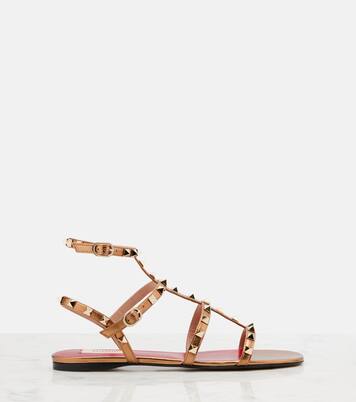 Rockstud metallic leather sandals | Valentino Garavani