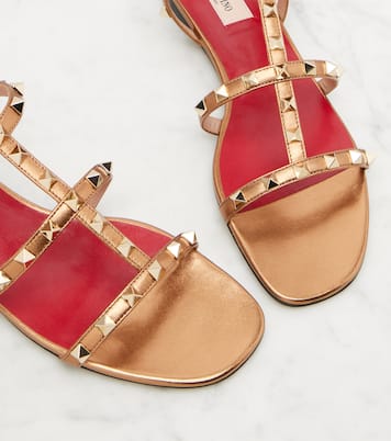 Rockstud metallic leather sandals | Valentino Garavani