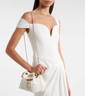 Bon Bon Small embellished satin bucket bag | Jimmy Choo