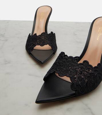 Yvonne蕾丝穆勒鞋 | Gianvito Rossi