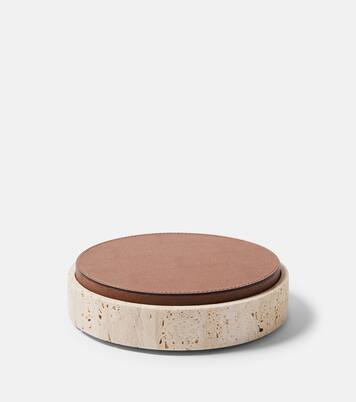 Giza Small marble and leather box | Giobagnara