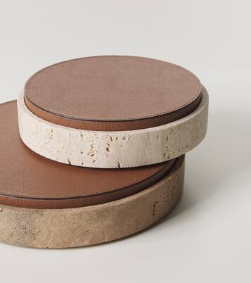 Giza Small marble and leather box | Giobagnara