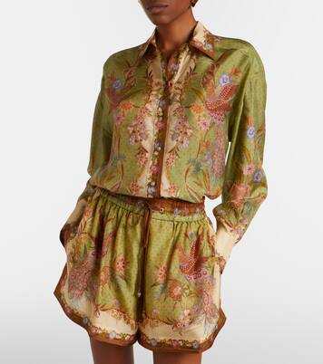 Indra printed silk shirt | Zimmermann