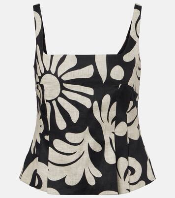 Rami printed linen top  | Cala de la Cruz