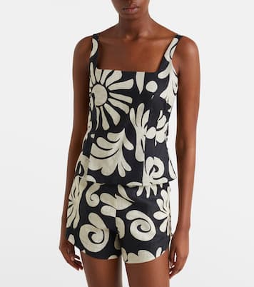 Rami printed linen top  | Cala de la Cruz