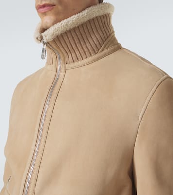 Shearling-lined suede bomber jacket | Brunello Cucinelli