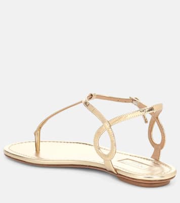 Sandalen Almost Bare aus Metallic-Leder | Aquazzura