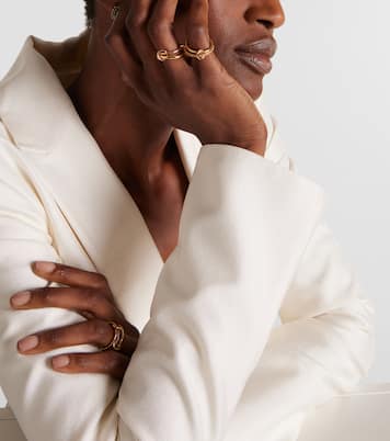 Nimbus 18kt gold and rose gold linked rings with sapphires and diamonds | Spinelli Kilcollin