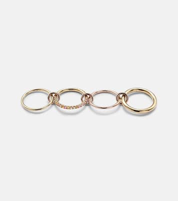 Nimbus 18kt gold and rose gold linked rings with sapphires and diamonds | Spinelli Kilcollin