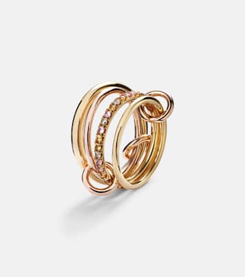 Nimbus 18kt gold and rose gold linked rings with sapphires and diamonds | Spinelli Kilcollin