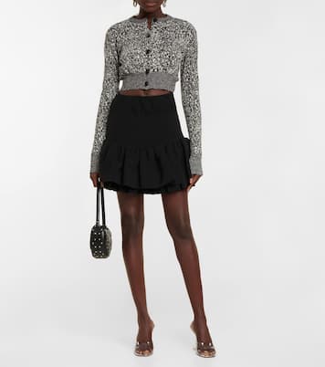 Cropped cotton-blend knit cardigan | Rabanne