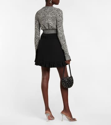 Cropped cotton-blend knit cardigan | Rabanne