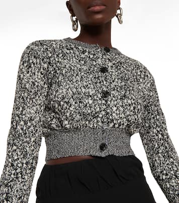 Cropped cotton-blend knit cardigan | Rabanne