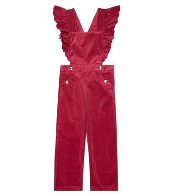 Ruffled cotton corduroy dungarees | Chloé Kids