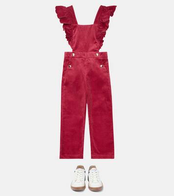 Ruffled cotton corduroy dungarees | Chloé Kids