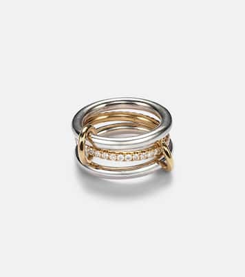 Libra sterling silver and 18kt gold ring with diamonds | Spinelli Kilcollin