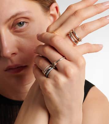 Libra sterling silver and 18kt gold ring with diamonds | Spinelli Kilcollin