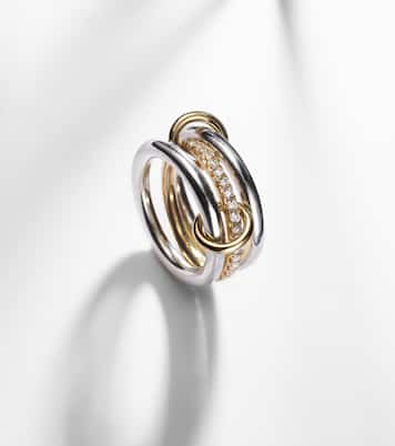 Libra sterling silver and 18kt gold ring with diamonds | Spinelli Kilcollin