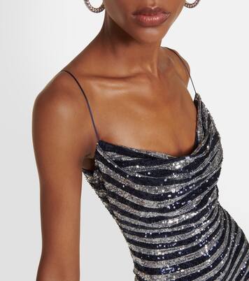 Robe rayée à sequins | Balmain