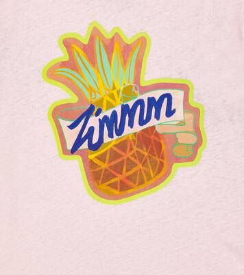 Raie linen and cotton T-shirt | Zimmermann Kids