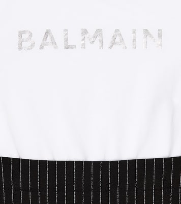 Logo striped dress | Balmain Kids