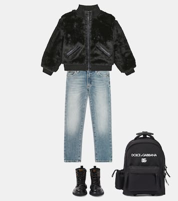 Jeans regular in cotone con logo | Dolce&Gabbana Kids