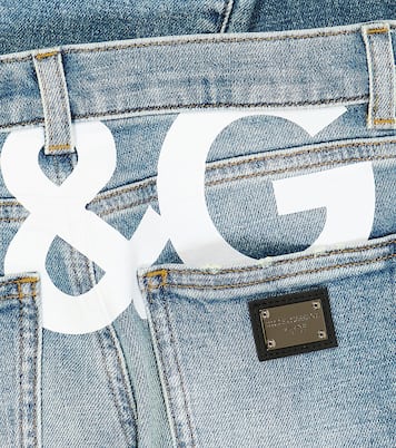 Jeans regular in cotone con logo | Dolce&Gabbana Kids