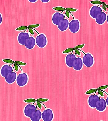 Plum rib-knit cotton-blend dress | Mini Rodini